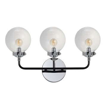 Caleb Brass Vanity Wall Sconce Clear